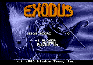 Exodus: Journey to the Promised Land title screen for Sega Genesis